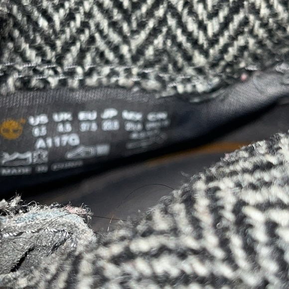 Timberland Harris Tweed Women's Fold Down Leather Boots Size 6.5 Gray Teddy - Picture 3 of 7